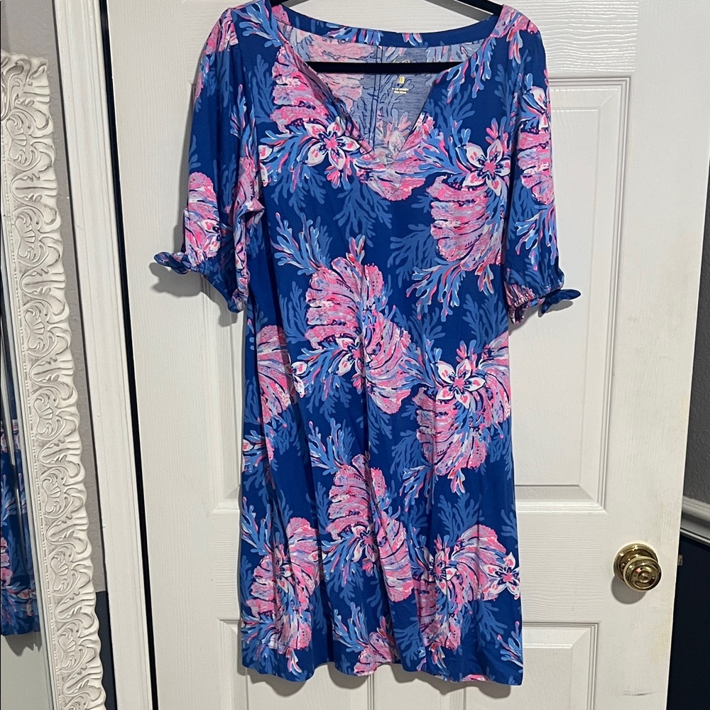 Lilly Pulitzer Blue and Pink Floral Dress